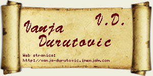 Vanja Durutović vizit kartica